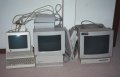 The Apple pile.  An Apple IIc, Apple IIgs with 3.5" and 5.25" floppies, keyboard and mouse for the IIgs, couple of joysticks (gone now), and a Macintosh LC with Apple High Resolution RGB Monitor (my first Macintosh). - sorted1.jpg